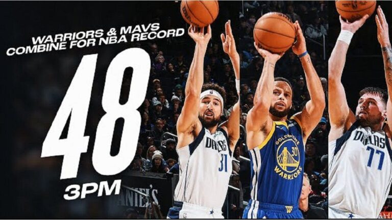 La NBA rompió un nuevo récord de triples en un partido: 48 entre Warriors y Mavericks